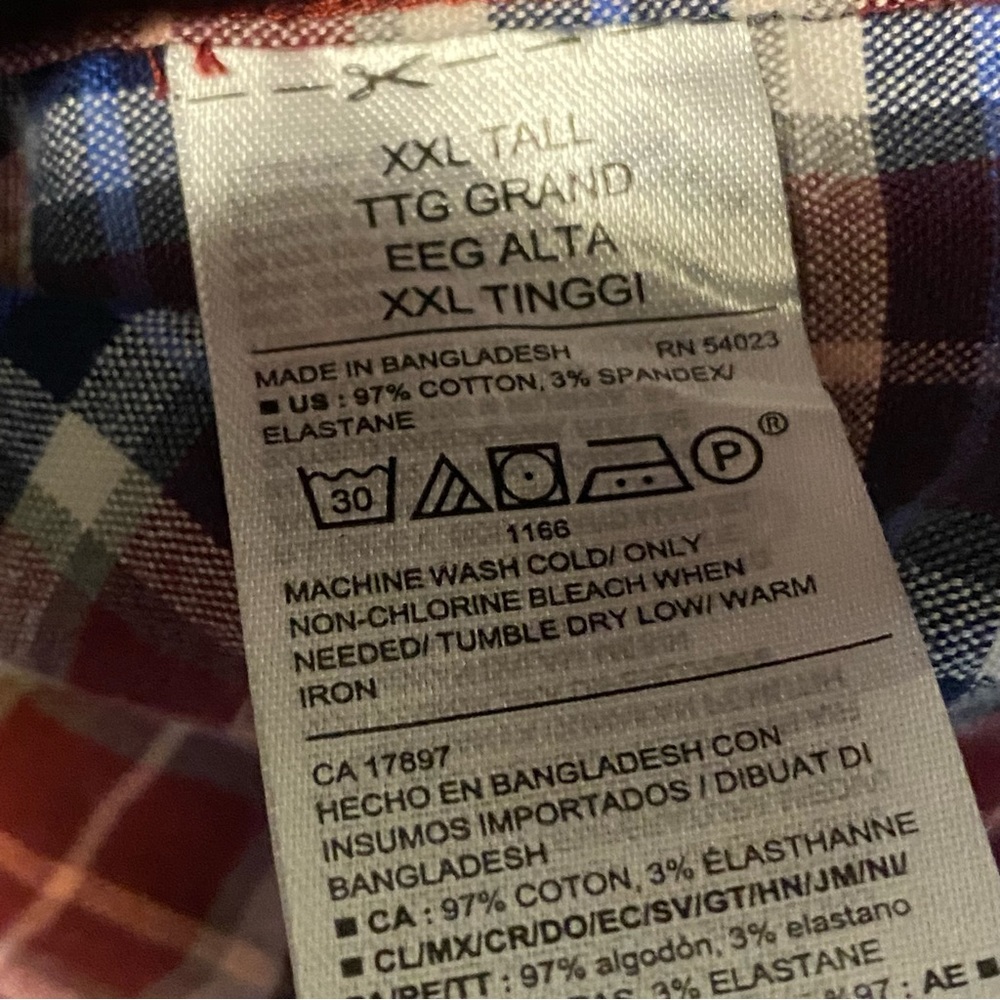 Old Navy Men’s Shirt 2XL Tall Long Sleeve Button Down Plaid Flannel Soft - Picture 8 of 9